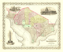 Vintage Georgetown & Washington DC Map 1856