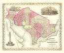 Vintage Map of Washington, DC 1866