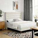 Modern Upholstered Platform Bed With Wave Shaped Headboard by HouseOfZazla