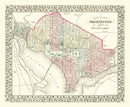 Vintage Map of Washington, DC 1878