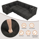U-Shaped Sectional Sofa Pull Out Sofa Bed With Two USB Ports, Two Power Sockets, Three Back Pillows And A Storage Chaise For Living Room by HouseOfZazla