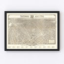 Vintage Map of Washington, DC 1923