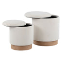 Marla - Contemporary, Nesting Ottoman Set - Natural / Cream by HouseOfZazla