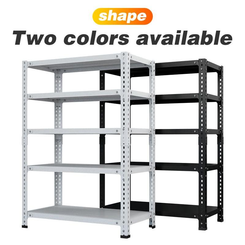 Household storage rack, adjustable display rack, basement balcony storage rack, carbon steel storage rack, 120cm * 40cm * 180cm, five floors (black)