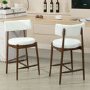 Mid Century Modern Counter Stools, Fabric Upholstered Chairs by HouseOfZazla