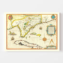 Vintage Map of Florida 1591