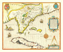 Vintage Map of Florida 1591