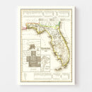 Vintage Map of Florida 1845