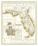 Vintage Map of Florida 1845