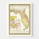 Vintage Map of Florida 1854