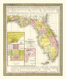 Vintage Map of Florida 1854