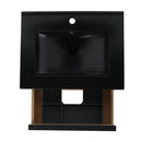 24" Bathroom Vanity, With Black Ceramic Sink And 2 Soft Close Drawers (BLO-G-BL9060BK)W1286S