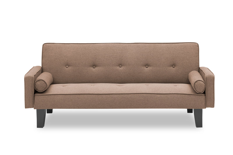 Walker Edison | Convertible 72" Brown Cotton Linen Sofa Bed