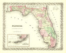 Vintage Map of Florida 1855