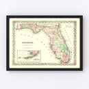 Vintage Map of Florida 1855