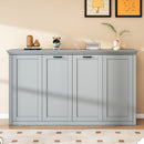 Twin Size Murphy Bed With Cabinet Storage - Gray by HouseOfZazla