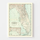 Vintage Map of Florida 1888
