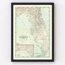 Vintage Map of Florida 1888
