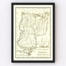 Vintage Map of Georgia 1797