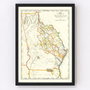 Vintage Map of Georgia 1814