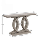 Console Table With Geometric Base For Living Hallway - Gray by HouseOfZazla