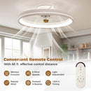 19 Inch Ceiling Fan Low Profile Flush Mount Fan with 3000-6500K Dimmable LED-White by LJGDeals