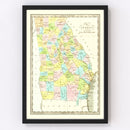 Vintage Map of Georgia 1834