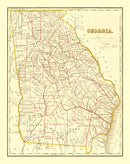 Vintage Map of Georgia 1835