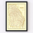 Vintage Map of Georgia 1835