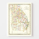 Vintage Map of Georgia 1836