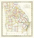 Vintage Map of Georgia 1836