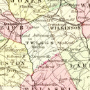 Vintage Map of Georgia 1855
