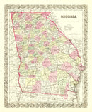 Vintage Map of Georgia 1855