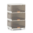 3/4/5/6-Cube Stackable Storage Bins with Detachable Wheels