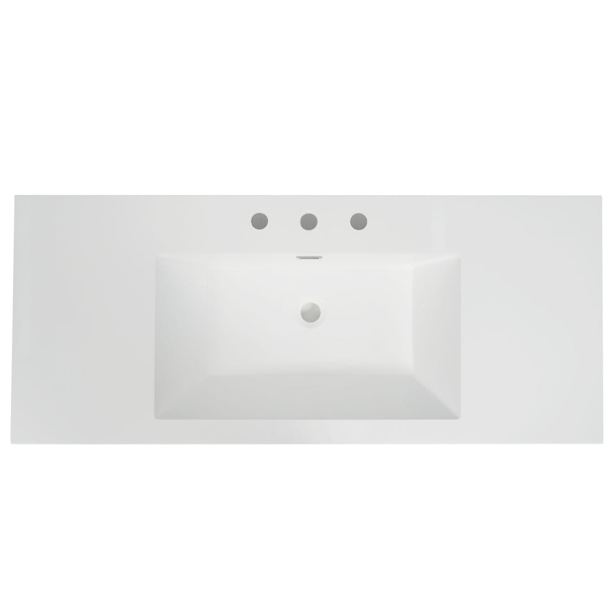 Vanity Top With 3 Faucet Holes, Rectangular Basin For Bathroom - White