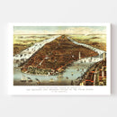 Vintage Map of New York City, New York 1870