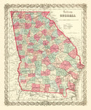 Vintage Map of Georgia 1859