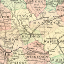 Vintage Map of Georgia 1876