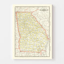 Vintage Railroad Map of Georgia 1884