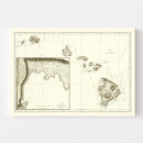 Vintage First Map of Hawaii 1784