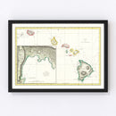 Vintage Map of Hawaii 1785