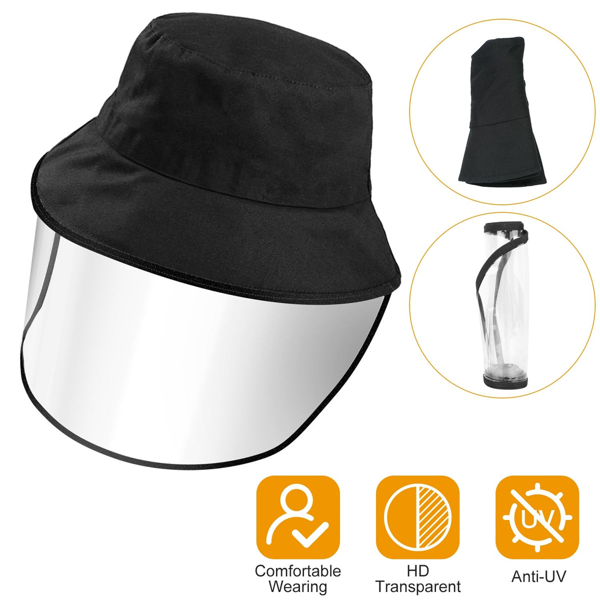 Fishman Hat Protective Face Shield Removable Sun Bucket Cap Face Cover Protect Against UV Spitting Saliva Dust Wind, photo 2 of 8
