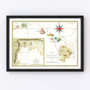 Vintage Map of Hawaii 1787