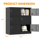 6 Door Employee Storage Locker, Lockers For Office, Gym, School, And Home With Card Slot - Black by HouseOfZazla