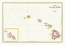 Vintage Map of Hawaii 1834