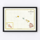 Vintage Map of Hawaii 1834