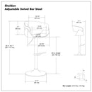 Sheldon - Upholstered Adjustable Swivel Bar Stool by Unique Piece Furniture