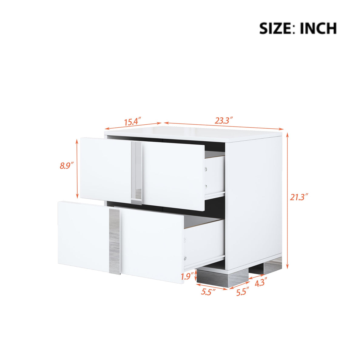 Elegant Nightstand with Metal Foot, photo 6 of 10