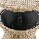 5 Pieces Patio Furniture Chair Sets, Patio Conversation Set With Wicker Cool Bar Table, Ottomans,Outdoor Furniture Bistro Sets for Porch,Backyard,Balcony,Poolside Brown