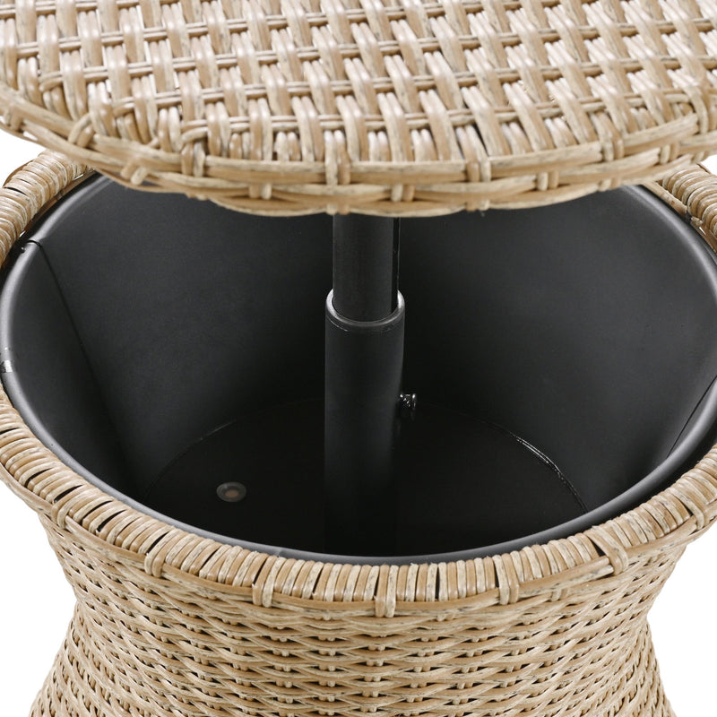 5 Pieces Patio Furniture Chair Sets, Patio Conversation Set With Wicker Cool Bar Table, Ottomans,Outdoor Furniture Bistro Sets for Porch,Backyard,Balcony,Poolside Brown